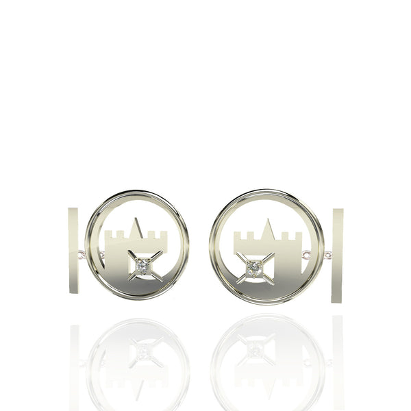 Sterling Silver Cufflinks with White Topaz