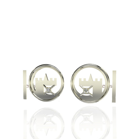 Sterling Silver Cufflinks with White Topaz