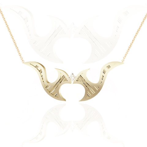 Celtic Sword Torque Necklace in Yellow Gold Vermeil
