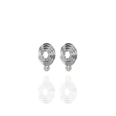 Sterling Silver Oval Sapphire Earrings