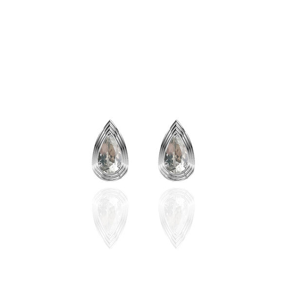 Sterling Silver Pear Stud Earrings