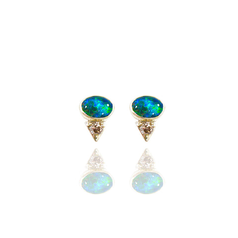 Sterling Silver Tri-Oval Studs