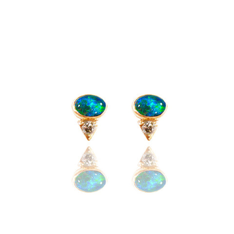 Yellow Gold Vermeil Tri-Oval Studs