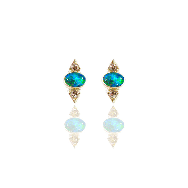 Sterling Silver Dual Tri-Oval Studs