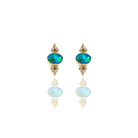 Sterling Silver Dual Tri-Oval Studs