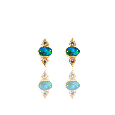 Yellow Gold Vermeil Dual Tri-Oval Studs