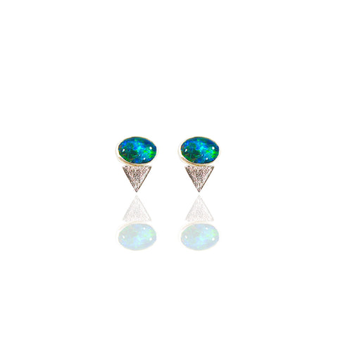Sterling Silver Reticulated Tri-Oval Studs