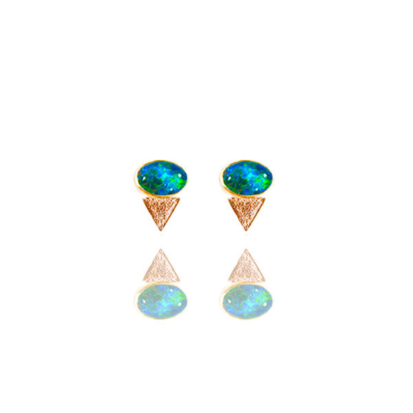 Yellow Gold Vermeil Reticulated Tri-Oval Studs