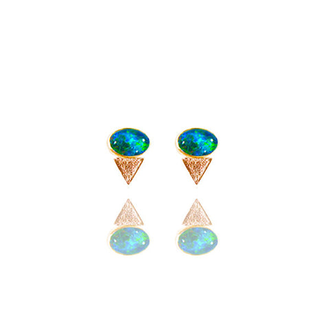 Yellow Gold Vermeil Reticulated Tri-Oval Studs