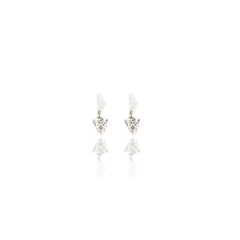 Sterling Silver Spike Studs with Reticulated Heart