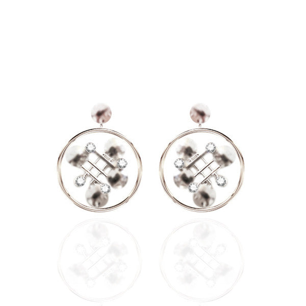 Sterling Silver Drop Earrings with White Topaz