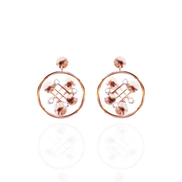Yellow Gold Vermeil Drop Earrings with White Topaz