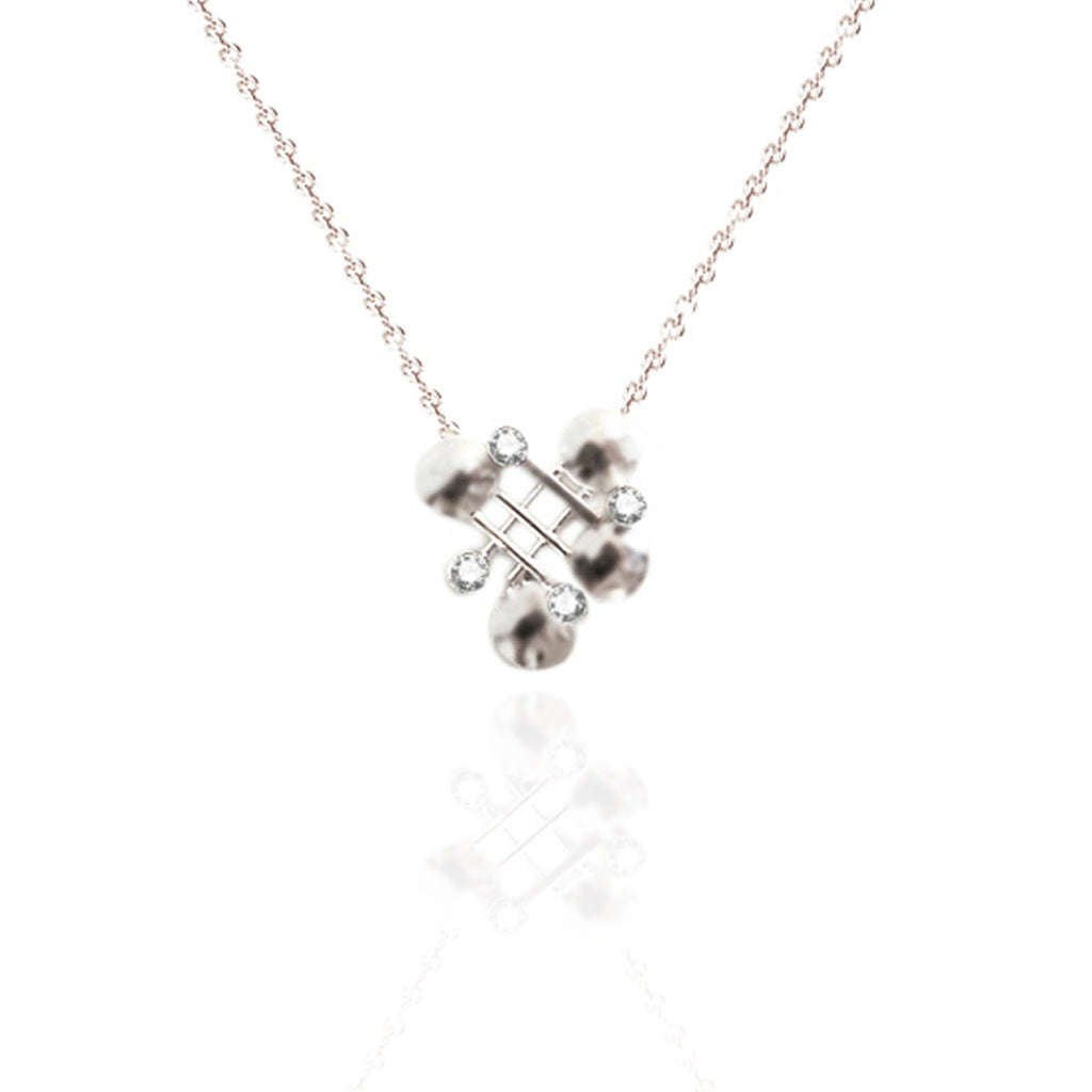 Classic Sterling Silver Necklace with White Topaz