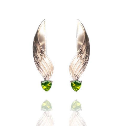 Large Sterling Silver Swirl Stud Earrings