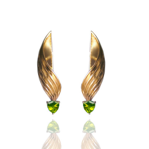 Large Yellow Gold Vermeil Swirl Stud Earrings