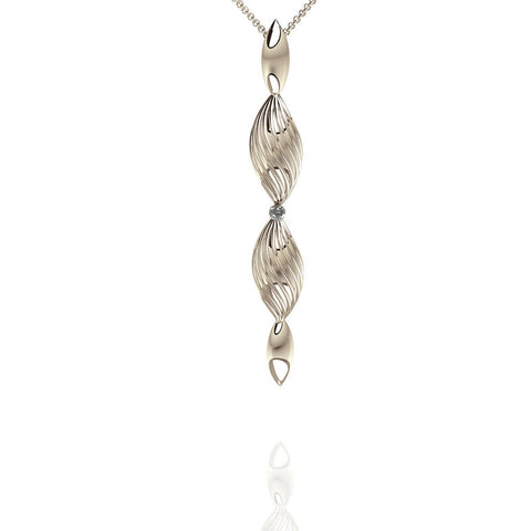 Sterling Silver Diamond Drop Pendant