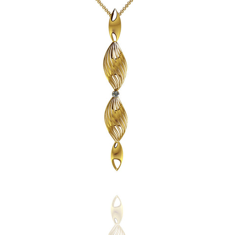 Yellow Gold Vermeil Diamond Drop Pendant