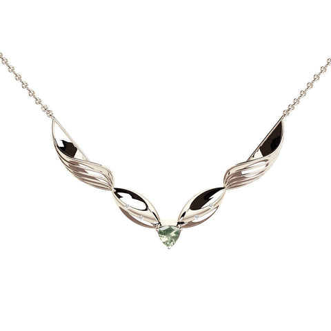 Sterling Silver Swirl Diamond Torque