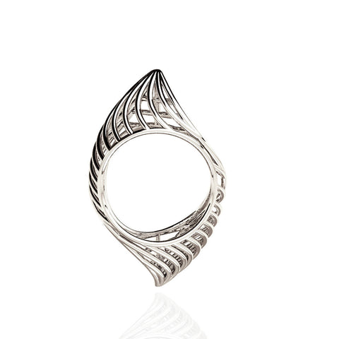 18ct White Gold Classic Piped Ring
