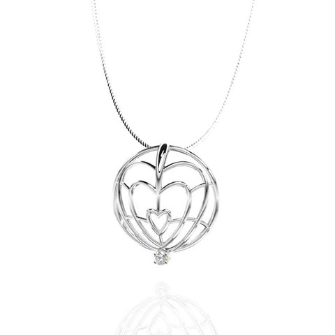 Classic Sterling Silver Pendant with White Sapphire