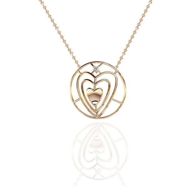 Yellow Gold Vermeil Sweetheart Necklace with White Sapphire